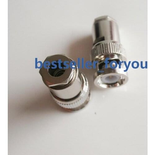 10Pcs BNC Q9 Male Plug Clamp For RG58 RG142 LMR195 RG400 Cable RF Coax Connector