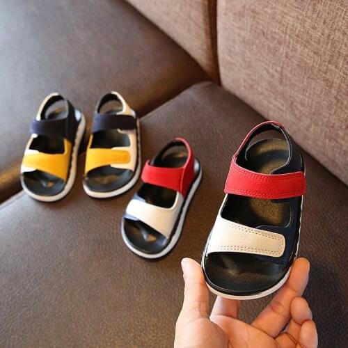 2020 Summer Boys Leather Sandals For Baby Flat Children Beach Shoes Kids Sports Soft Non-slip Casual Toddler Sandals 1-6 Years