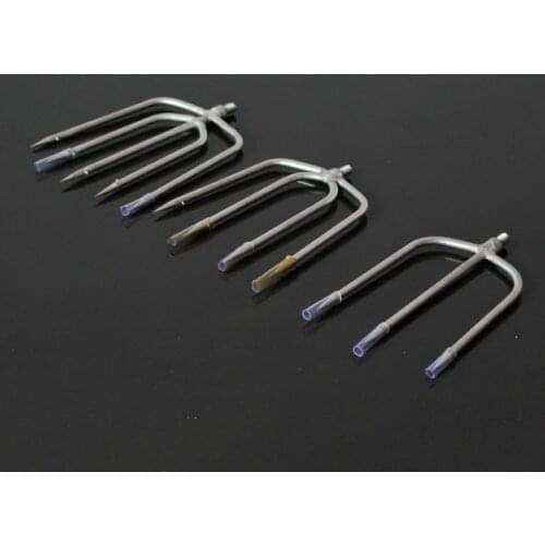 3/4/5 Tine Prong Spearhead Fishing Fork Harpoon Tip with Barbs Diving Spear Gun 8mm bolt Head Fishing Tool fishgig