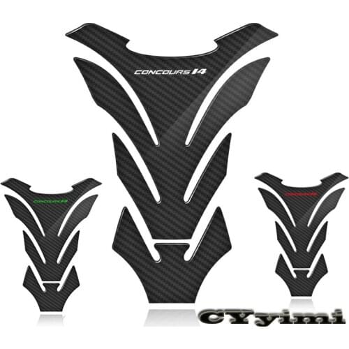 3D Carbon Fiber Motorcycle Fuel Tank Pad Cover Protector Decal Stickers For Kawasaki CONCOURS 14
