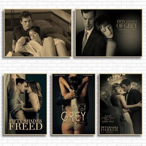 Fifty Shades of Grey Classic Retro Movie Kraft Paper Poster Bar Cafe Living Room Dining room Wall