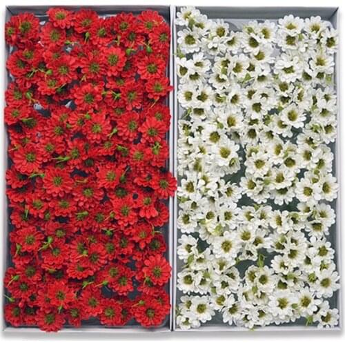 50Pcs (3 Flowers Heads=1PCS) Chrysanthemum Soap Flower Artificial Daisy Blossom Flowers Head for Wedding Bouquet Gift Box Decor