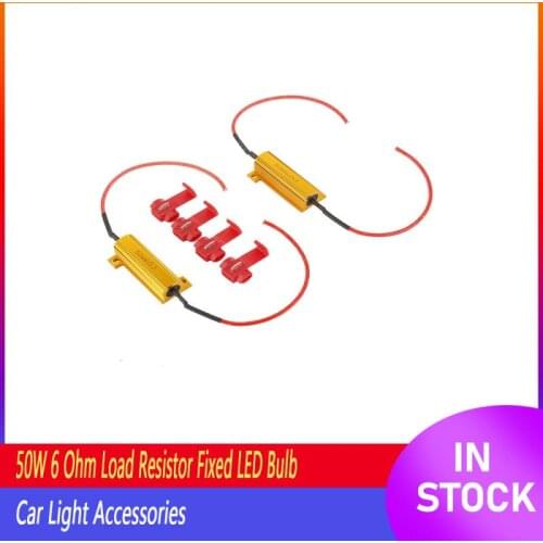 50W 6 Ohm Load Resistor Fixed LED Bulb Fast Super Flicker Turn Signal Blink Car Light Accessories Car Automobiles 2PCS