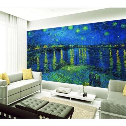 Abstract Nordic Oil Painting Rhone River Wallpaper Mural 3D Printed Wall Paper Contact Paper Wall Murals Decor Papel De Parede