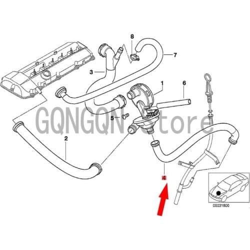 CAR exhaust hose bm wE38 728I E38 728I E38 728IL Coolant hose Expansion kettle exhaust pipe Waste gas valve vent pipe