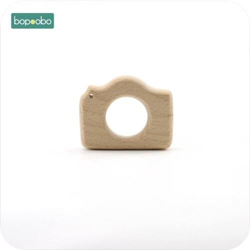 Bopoobo Baby DIY Jewelry Chew Wooden Camera 1pc Beech Wood Sensory Toy Teething Accessories Nursing Necklace Baby Teether