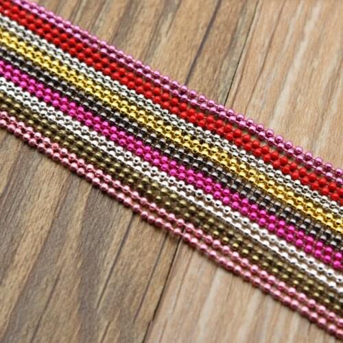 5 Meters 1.5mm 2.4mm Metal Ball Beads Chains Gold Silver Color Round Ball Bead Chains Bulk for DIY Necklace Jewelry Making