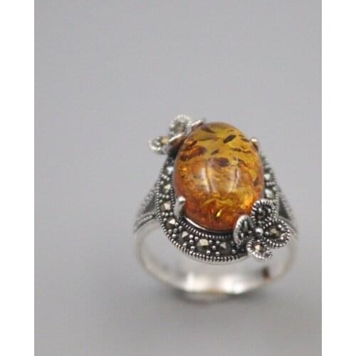 Pure 925 Sterling Silver Ring Width 21mm Chrysophoron Bead Marcasite Lace Ring For Woman US Size 6-10