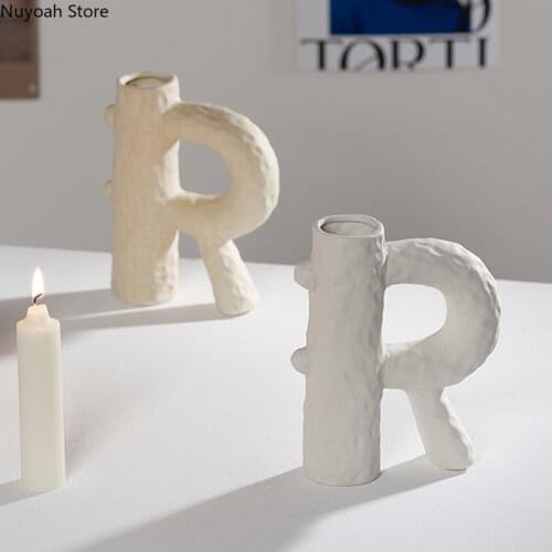 Creative Ceramic Vase Decoration Retro Home Candle Holder Shooting Props Nordic Home Decoration Flower Arrangement Accessories