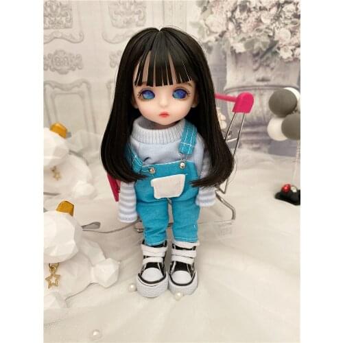 16cm Fashion Mini Wig BJD Doll Movable Joint Girl Dolls 3D Big Eyes Beautiful Cute DIY Toy Doll with Clothes Dress Up Doll