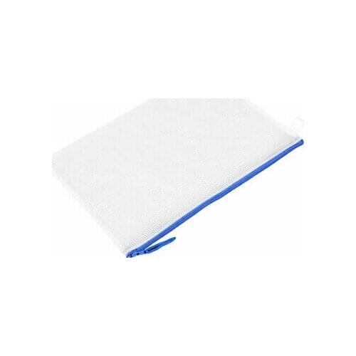 Soft Plastic Grid Pattern Zipper Closure A4 Holder Files Bag Invoice Storage