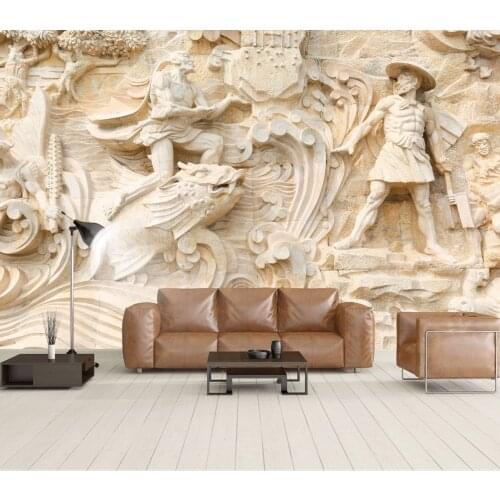 Mural Wall Papers 3D Stereo Relief abstract hero Art Wall Decor Restaurant Living Room Bedroom Wallpaper 8D wall Mural