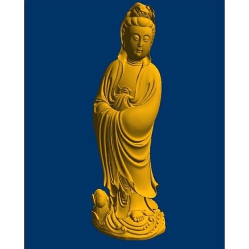 New 3D model relief for CNC Goddess Of Mercy with lotus flower_35 stl format