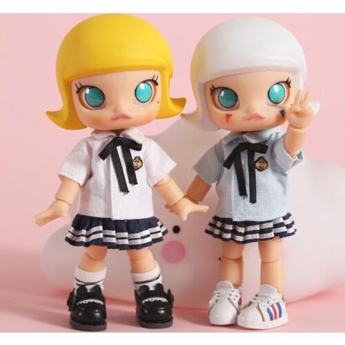 Ob11 doll clothes school uniform suit 1 / 12bjd doll clothes ob11 shirt pants GSC clay hand-made molly doll accessories