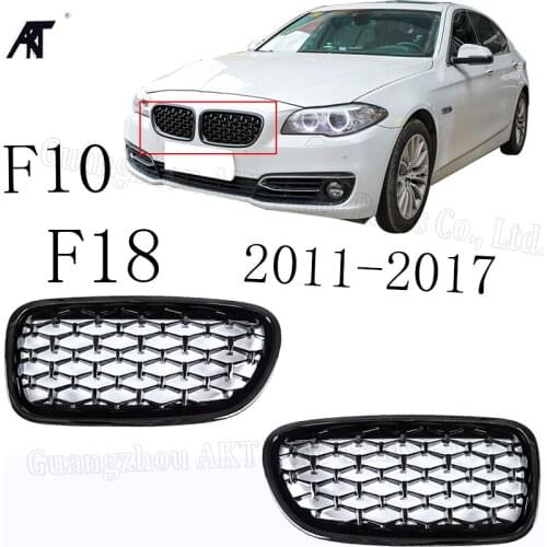 Pair Gloss Matt Carbon Black 3 Color Front Kidney Grille For BMW 5 Series f10 f18 2011 2012 2013 2014 2015 2016-2017