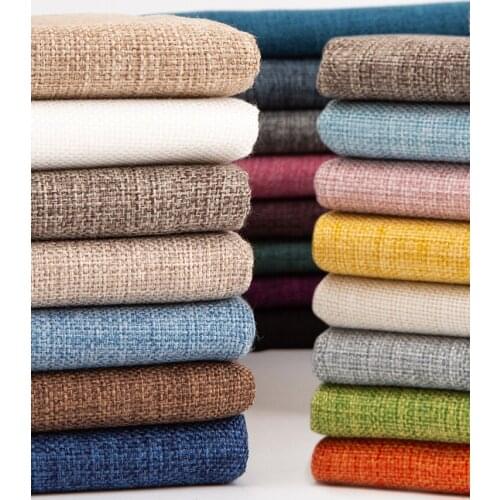 150cmx50cm Thicken Solid Color Linen Sofa Fabric Composite Cotton Linen Coarse Linen DIY Curtain Tablecloth Pillowcase Fabrics
