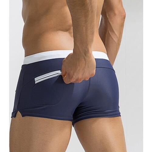 Useful Pocket Swimwears Men Sexy Swimming Trunks Hot Swimsuit Smens Swim Briefs Beach Shorts Mayo 2018 New Surf Beach Suits