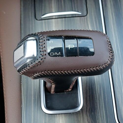 Hand-stitched leather gear hood interior modification hanging cover decorative protection For Haval H9 2015 2016 2017 2018-2020