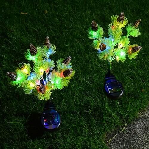 Solar Powered Christmas Lights Solar LED Pine Cone Light Outdoor Garden Artificial Pine Lamp Waterproof Landscape Lawn Lamps
