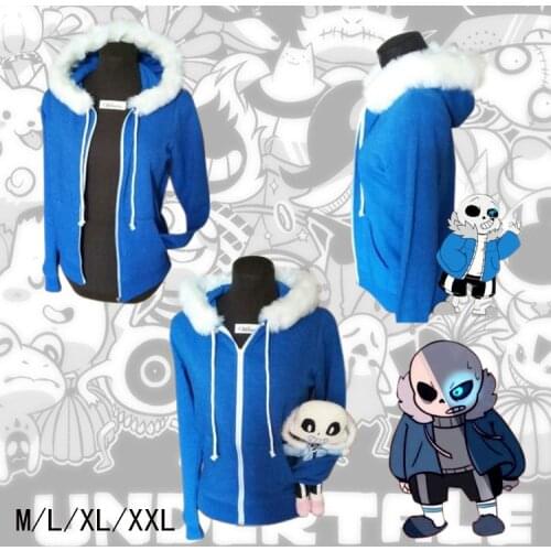Undertale Sans Papyrus Hoodie Coat Cosplay Costume Warm Zipper Winner Sweatshirt Halloween Cosplay Costume