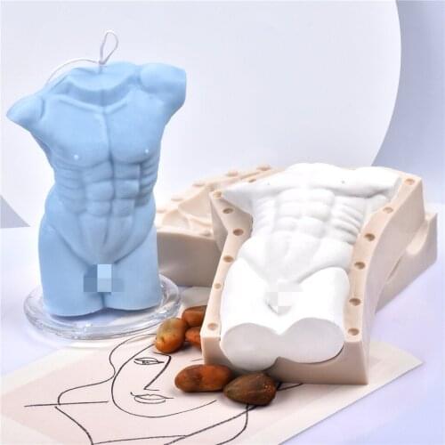 Human Body Silicone Candle Mold Muscle Height14.6CM Decoration Aromatherapy Fondant Making Chocolate Crystal DIY Handmade Tool