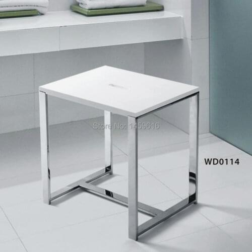 Bathroom solid surface stone stool use for sauna rooms and shower enclosures bathing chair wd114