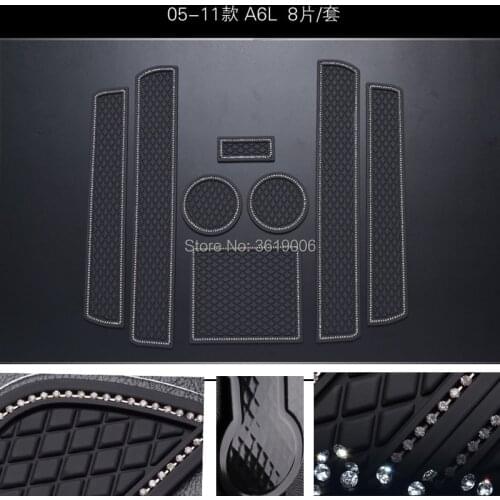 TOMMIA For Audi A6L 05-11 Non-slip Interior Door Slot Rubber Door Pad Cup Mat Door Gate Slot Door Groove Mat