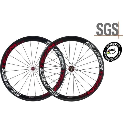 SuperTeam UCI 100% carbon fiber bicycle wheels 50mm clincher wheelset 700c bike wheel
