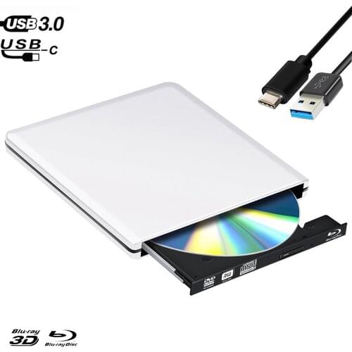 USB 3.0 Bluray Burner Writer BD-RW External DVD Drive Portatil Blu ray Player CD/DVD RW Optical Drive for Laptop Computer Apple
