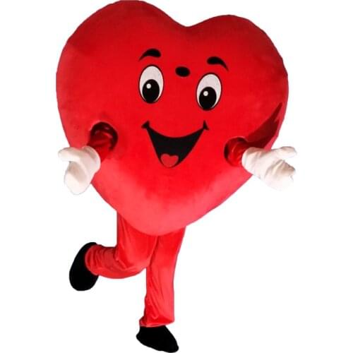 High quality red heart love mascot costume LOVE heart mascot Cosplay costume free shipping can add logo