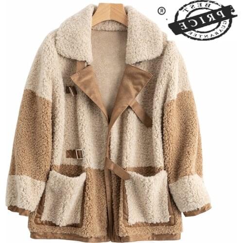 Fur 100% Real Coat Female Fashion Women Winter Jacket 2021 Korean Thick Warm Sheep Shearing Coats Ladies Fur Jacket 001aD
