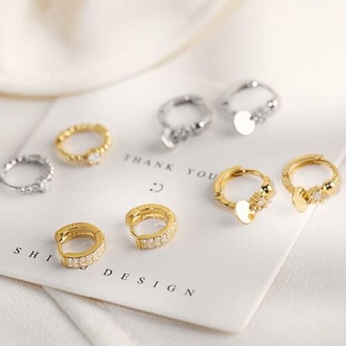 2021 New Vintage Multiple Dangle Small Circle Hoop Earrings for Women Trendy Jewelry Female Classic Ear Bone Clip Elegant Gift