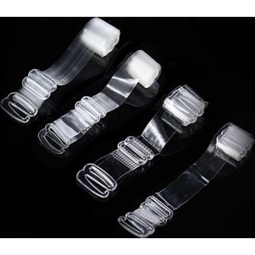 1cm Wide Women Plastic Buckle Invisible Bra Straps Adjustable Clear Bra Strap Hook Extenders Breast Accessories