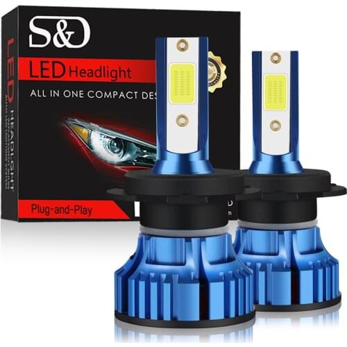 2pcs Super Bright Mini Canbus No Error COB H7 H1 H3 H4 H11 9005 HB3 9006 HB4 Car Headlight Led Bulb Fog Light Lamps 12000LM 12V
