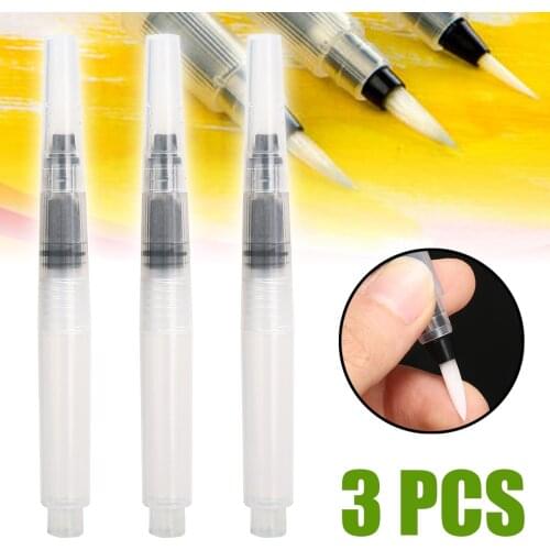 3pcs 120MM Coloring Water Brush Pen Brush Ink Pen for Dessert Decorating Coloring DIY Cake Pastry Painting Brush Watercolor Tool