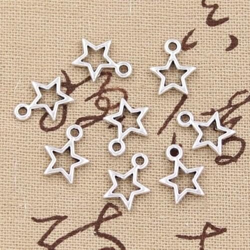 30pcs Charms Star Pentagram 13x10m Antique Making Pendant fit,Vintage Tibetan Bronze Silver color,DIY Handmade Jewelry