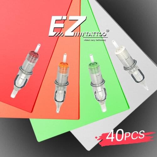 40Pcs Value Pack EZ Revolution Cartridge Tattoo Needles Mixed #10 #12 RL RS M1C M1 for Rotary Cartridge Tattoo Machine Pen