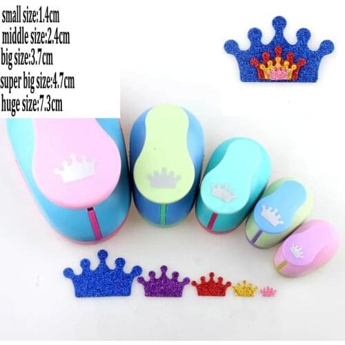 5pcs 3" 2" 1.5" 1" 5/8" Crown shape of craft punch set Paper Cutter Scrapbooking punchers Paper Puncher eva foam punch for DIY