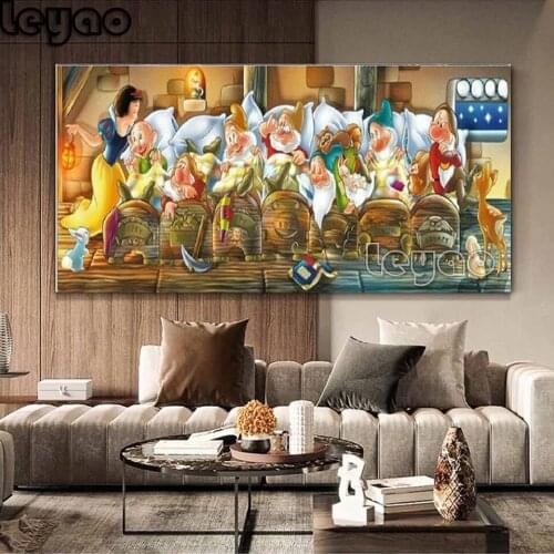 5D Diy Diamond Painting Cross Stitch Kits Full Square Round Drill Diamond Mosaic Cartoon People Paintings By Numbers Wall Art