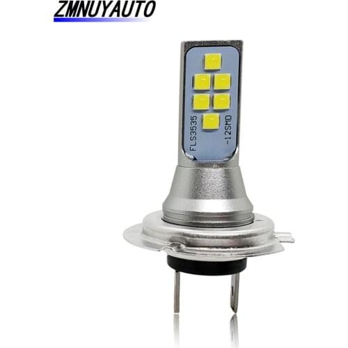 Car Fog Lamp H7 LED Bulb 12SMD 1400LM Super Bright White Car Driving Lamp LED Auto Fog Light 6000K White DC 12V