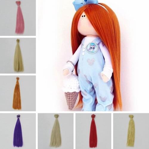 1 Piece 15/25*100cm Doll Accessories Straight Synthetic Fiber Wig Hair For Doll Wigs High-temperature Wire for SD Russian Doll