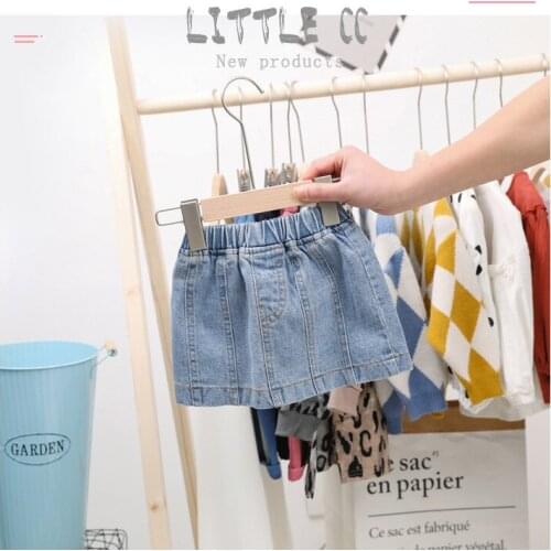 Child Skirt Fashion Korean Denim Skirt Spring Summer Elastic Waist Casual Toddler Girls Skirts 2 3 4 5 6 Years Baby Kids Skirt