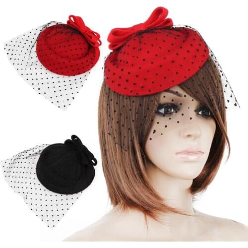 Children/Adults Multi-layer Mesh Beret Girls hair Accessories Stewardess hat show Lace Veil Hair Clip Dance party Lady Beret