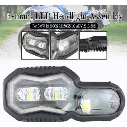 E-Mark LED Headlight Assembly Gurad For BMW F800GS ADV F800R F650GS F700GS Motorcycle Head Light Lamp Headlamp Cover 2006-2018