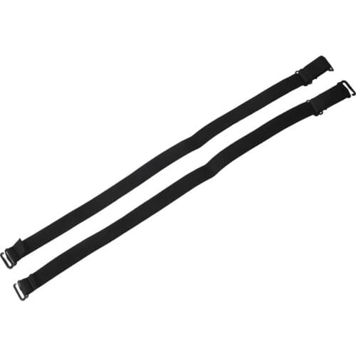 Black Elastic Fabric Metal Hook End Bra Straps Pair for Ladies