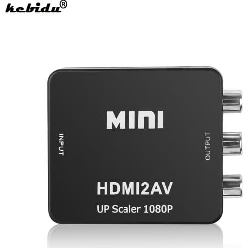 Kebidu Mini HD 1080P HDMI-compatible2AV Video Converter Box HDMI-compatible to RCA AV/CVSB L/R Video