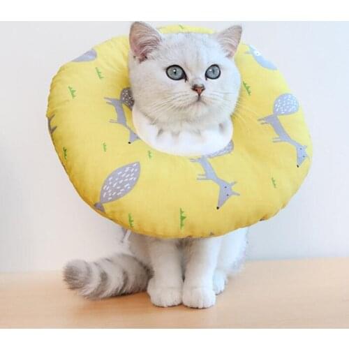 Pet Printed Elizabeth Circle Cats Protection Neck Ring Cotton Blends Anti licking And Biting Cats Prevention Beauty Protection T