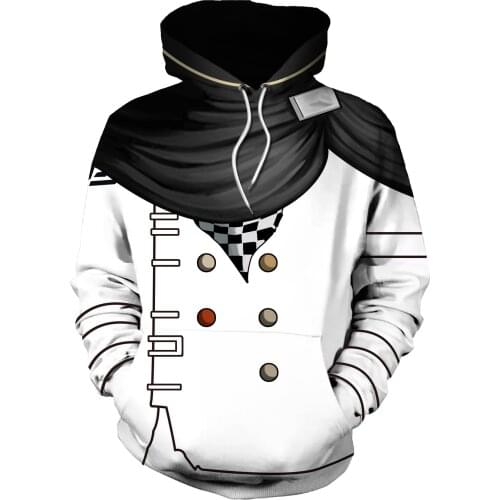 Kokichi Oma Cosplay Costume Danganronpa V3 Pullover Hoodie 3D Printed Polyester Sportswear