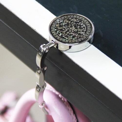 Round Table Vintage Flowers Foldable Purse Bag Hanger Handbag Hook Holder P9R6