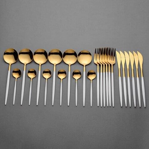 Golden Tableware Fork and Knife Set Golden Cutlery Stainless Steel Dinnerware Set Dinner Set Cutlery Dinner Set Dinnerware